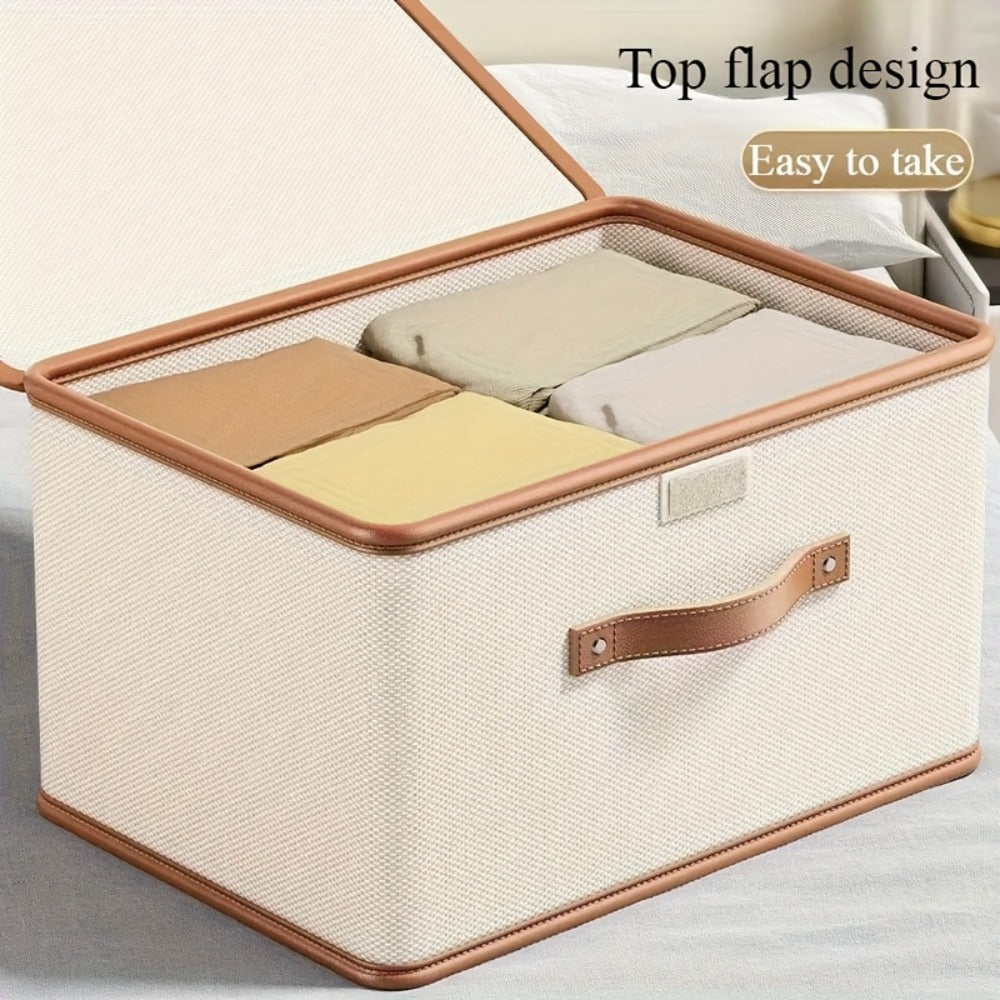 Foldable Storage Bins with Lids 2-Pack, Large Collapsible Clothes Organizer with Flip-Top Closure — Under Bed Storage for Bedroom, Closet, Dorm, Home & Travel | Multiple Sizes