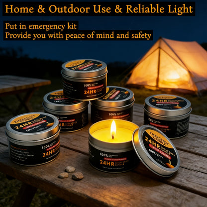 Long Burning Candles 4 Pack 96 Hour Burn Time Unscented Soy Palm Wax Candles in Metal Tins 80g Each Emergency Candles for Power Outage Camping Hiking Indoor Outdoor Holiday Decor Halloween Christmas