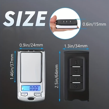 Mini Digital Pocket Scale 0.01g Precision – Portable Keychain Scale with Backlit LCD for Jewelry, Herbs, Food & Kitchen Use – Compact Lightweight Gram Scale
