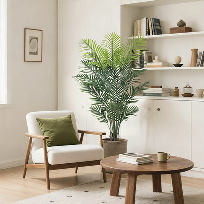 Artificial Palm Tree Fake Indoor Plant – 4/5/6FT Faux Tropical Areca Palm with Realistic Leaves, Planter Options, for Living Room Bedroom Office Patio Home Decor