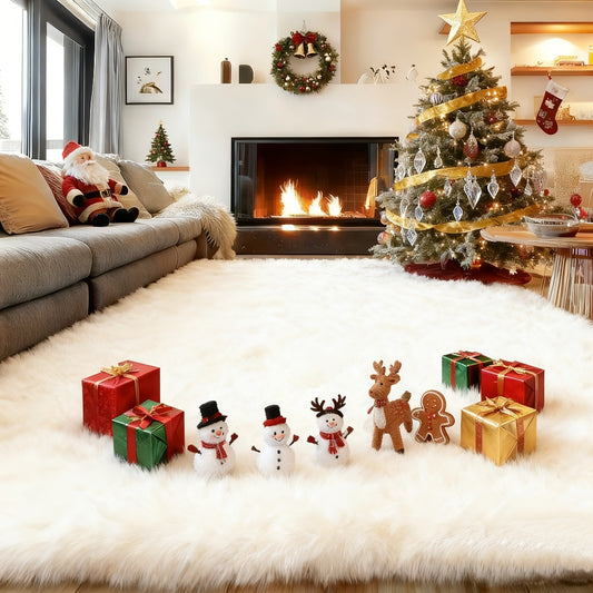 Fluffy Shag Area Rug 8x10 Feet – Ultra Soft Plush Non-Slip Large Living Room Rug, Fuzzy Bedroom Carpet for Teen Dorm, Study Room & Home Decor – Multiple Colors