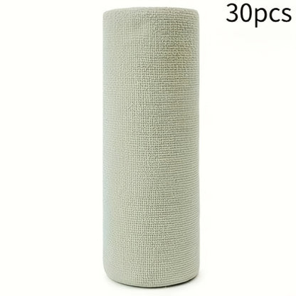 Reusable Microfiber Cleaning Towels 30-Pack, Kitchen Dish Cloth Roll, Absorbent Hand-Torn Disposable Napkins, Multi-Color Household Cleaning Cloths for Kitchen & Bath