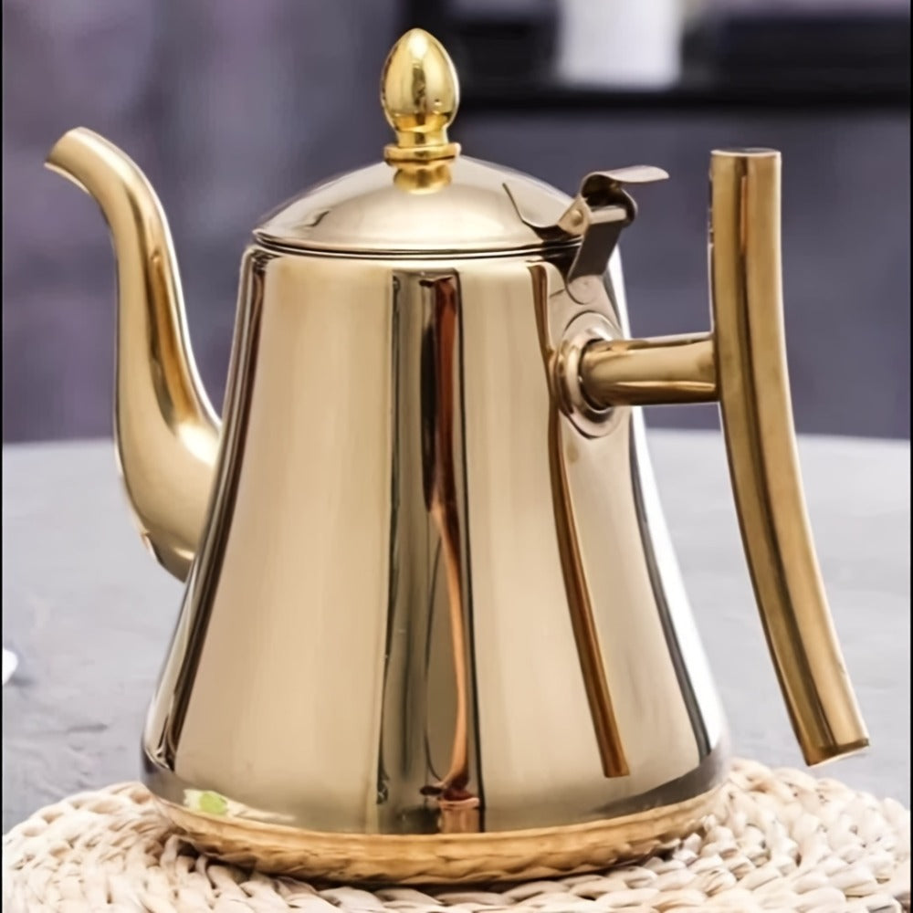 Stainless Steel Tea Kettle with Filter – Tea Pot Coffee Pot Cold Water Pitcher for Home Hotel Restaurant, Induction Cooker Compatible, Thickened
