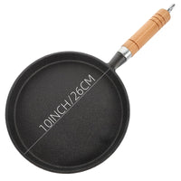 Wooden handle frying pan