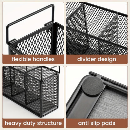Kitchen Utensil Holder 4-Compartment Diatomaceous Earth Base Organizer