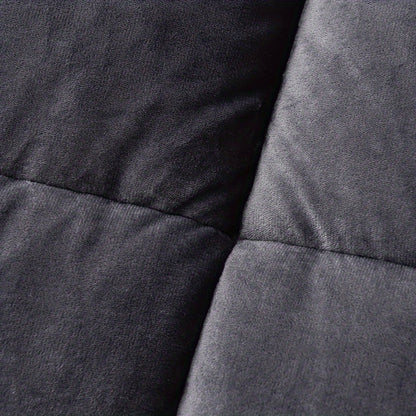 Reversible Milk Velvet Comforter Soft Quilted Blanket 100% Polyester Plush Fleece Bedding All Season Machine Washable for Home Hotel Queen King Size Light Grey Dark Gray