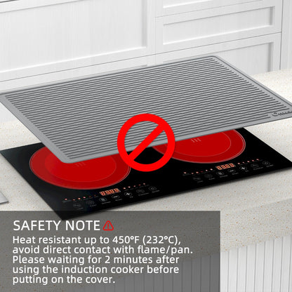Silicone Stove Top Cover Mat 30x21in – Thick Anti-Slip Glass Cooktop Protector, Heat Resistant Electric Stove Cover, Kitchen Countertop Mat & Dish Drying Pad for Home & Restaurant