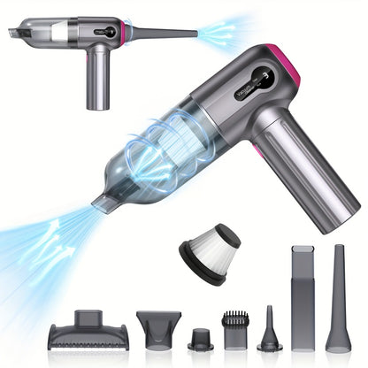Cordless Car Vacuum Cleaner USB Rechargeable – Powerful Handheld Vacuum with Blow & Suction, Multiple Accessories for Car, Home, Office & Outdoor Use, Portable Strong Suction Auto Vacuum