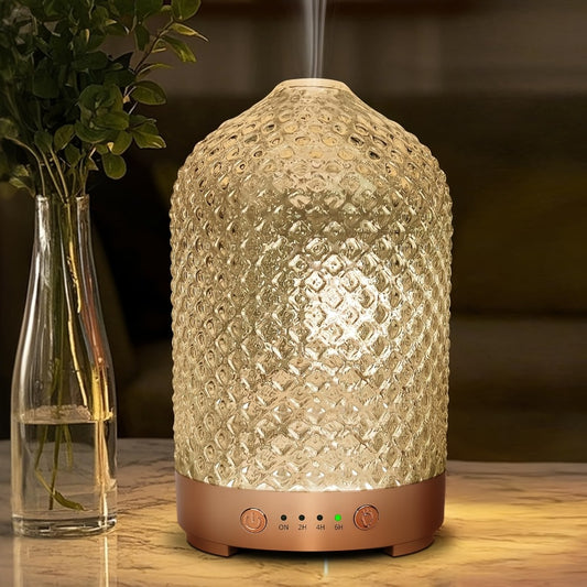 Essential Oil Diffuser Aromatherapy Humidifier with 7 Color LED Lights, Whisper-Quiet Operation, Auto Timer & Shut-Off, Cool Mist for Bedroom, Office, Yoga, Sleep — 200ml & 6.76oz Options