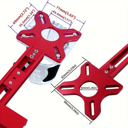 Circle Cutting Jig 3-in-1 Woodworking Router Fixture Expandable 3.54 to 24 Inch Diameter Adjustable Slotting Positioning Tool for Precision Circular Hole Milling DIY Professional