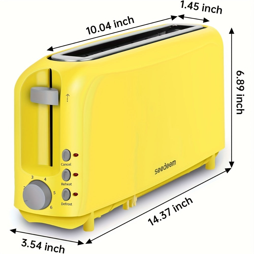 2-Slice Toaster – 6 Shade Settings, Cancel, Reheat & Defrost Functions, Removable Crumb Tray, 750W Compact Design for Bread, Waffles & Bagels, Available in Red, White, Black, Yellow, Pink & Blue