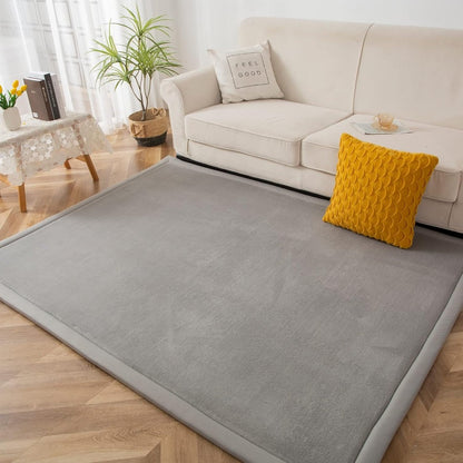Memory Foam Area Rug Tatami Mat Non-Slip Coral Velvet Floor Mat for Living Room Bedroom Kids Playroom Yoga — Multiple Sizes & Colors