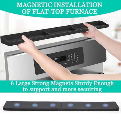 Magnetic Silicone Stove Top Shelf Organizer – 30 Inch Flexible Heat Resistant Spice Rack for Over Oven Kitchen Storage