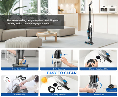 Cordless Stick Vacuum 30KPa 600W Motor 68oz Bagless Upright Lightweight Vacuum Cleaner for House Car Hard Floor Carpet Pet Hair Multi-Color