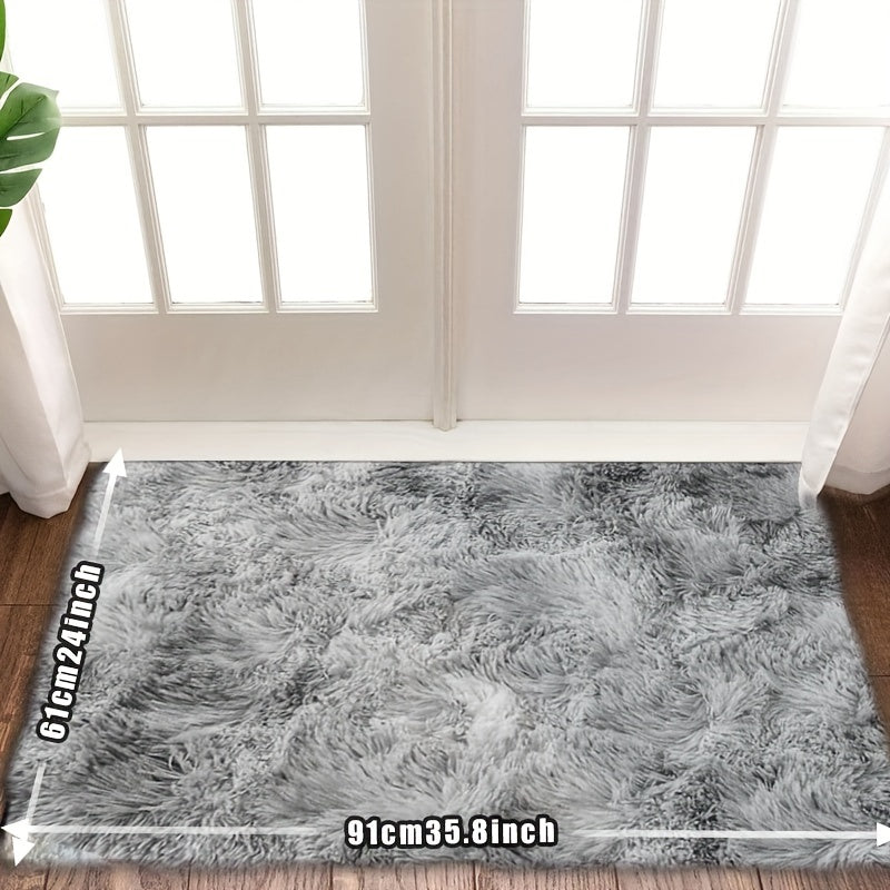 Fluffy Rug Plush Soft Indoor Carpet Non-Slip for Living Room Bedroom Hallway Runner Nursery Kids Play Area — Tie Dye & Solid Colors Multiple Sizes