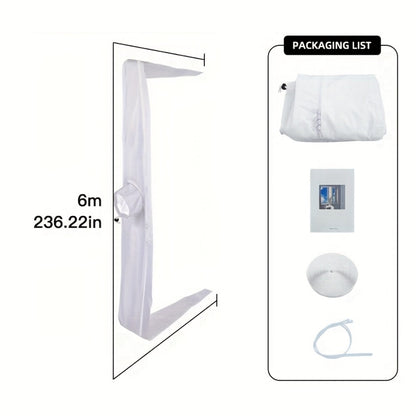 Portable AC Window Sealing Strip Universal | Adjustable Air Conditioner Exhaust Hose Seal Kit with Zipper & Adhesive | 4M 5M 220" 236" Sizes for All Portable Air Conditioners