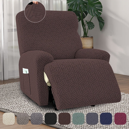 Stretch Recliner Slipcover with Pocket | All-Season 95% Polyester Spandex, All-in-One Recliner Chair Cover, Removable Washable Soft, Living Room Home Decor, 9 Colors