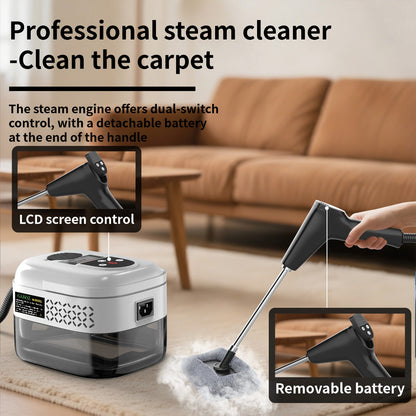 Handheld Steam Cleaner High Pressure High Temperature LCD Multi-Speed for Kitchen Grease Sofa Tile Grout Carpet Home Cleaning