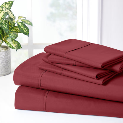 Bamboo Blend 6-Piece Sheet Set – 2000 Thread Count SnugGrip Fitted Sheet 16" Deep Pocket Soft Wrinkle Resistant Twin Full Queen King Cal King