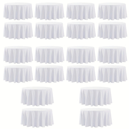 120 Inch Round Tablecloth Bulk Pack – Wrinkle-Free Table Cover for Wedding, Party, Christmas & Halloween, Black or White (6/12/18 Pack)