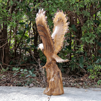 Eagle Statue 15.5-Inch Lifelike Resin Sculpture, Majestic Bald Eagle Figurine for Outdoor Garden, Patio, Yard & Indoor Home Decor — Classic Wildlife Art Accent, Housewarming & Holiday Gift