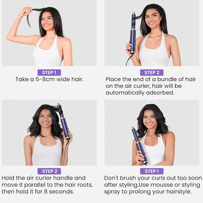 5-in-1 Hair Dryer Brush Set – Blow Dryer Brush with Curl, Straighten, Volumize & Smooth, Hot Air Styler for All Hair Types, Professional Styling Wand