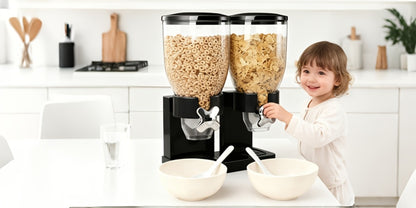 Dry Food Dispenser & Candy Organizer with Spoon Bowl Lid – Countertop Snack Container for Pantry Kitchen 17.5 Oz