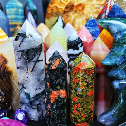 Crystal Gemstone Box Set 1LB – Bohemian Natural Raw Healing Stones Assorted Shapes Colorful Lucky Crystals Gift Set for Women