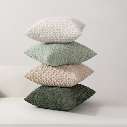 Pillow Covers Set of 4 Boho Plaid Double Sided Plush 18x18 20x20 Inch Zipper Machine Washable Decorative Cushion Covers for Sofa Bed Office Chair Warm Winter Home Decor