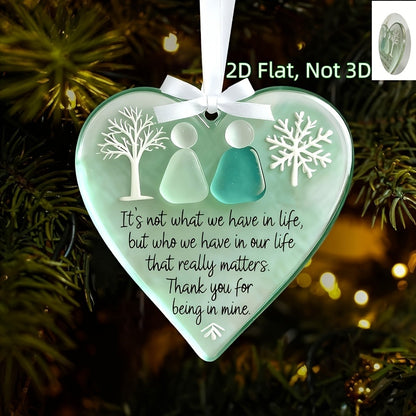 Acrylic Heart Friendship Ornaments 15 Pack – Heart-Shaped Sea Hanging Decor with Inspirational Quote, Christmas Tree Ornaments, Car Charm & Best Friend Gift Set