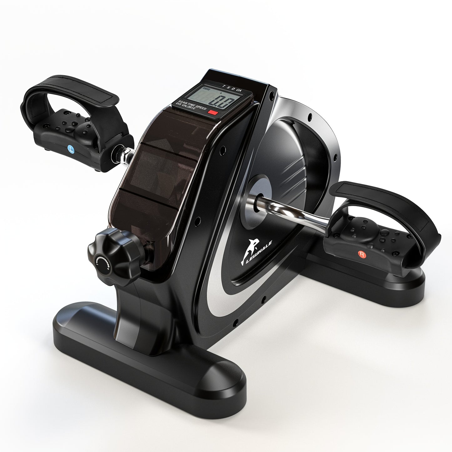Portable Elliptical Trainer Mini Exercise Bike Under Desk Pedal Exerciser LCD Display 8 Resistance Levels Silent 350lb Capacity Arm Leg Training for Home Office Seniors