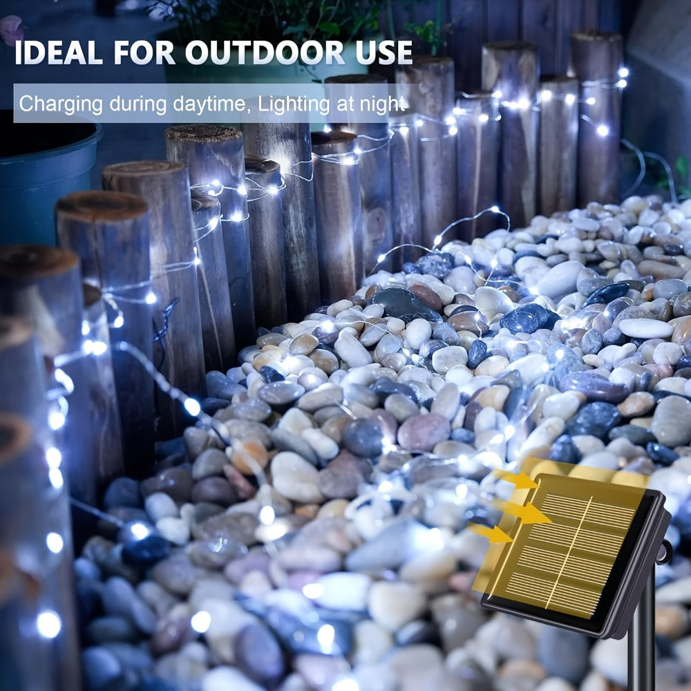 Solar Fairy String Lights Outdoor – 110 LED Copper Wire Solar Twinkle Lights with 8 Modes & Touch Control for Christmas Tree, Garden, Patio, Wedding & Party – 2, 4 or 8 Pack