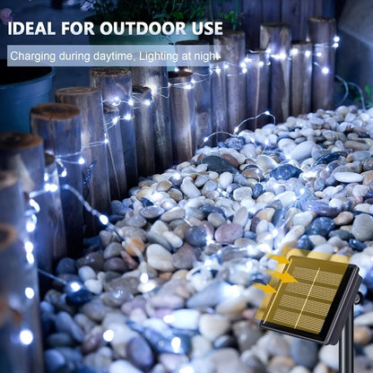 Solar Fairy String Lights Outdoor – 110 LED Copper Wire Solar Twinkle Lights with 8 Modes & Touch Control for Christmas Tree, Garden, Patio, Wedding & Party – 2, 4 or 8 Pack