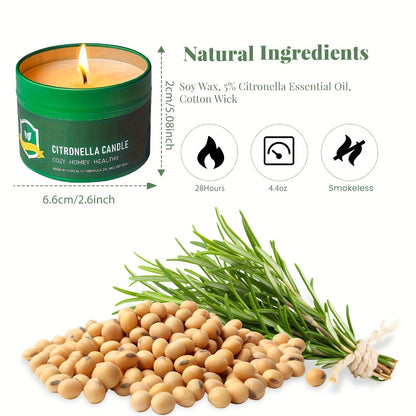 Citronella Candles Outdoor 6-Pack 4.4oz Each – 150 Hours Long Burning, Mosquito Repellent Candles Set for Camping, Patio, BBQ, Garden, Yard, Deck & Lanai – Father’s Day Gift Idea