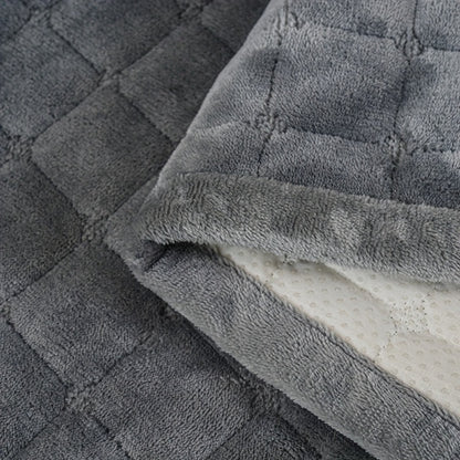 Sofa Cushion Cover Flannel Non-Slip Bohemian Style Soft Plush Couch Cover - Machine Washable Solid Color Slipcover for 2/3/4-Seater Sofa Living Room Bedroom Office, Coffee Gray White, Easy Care