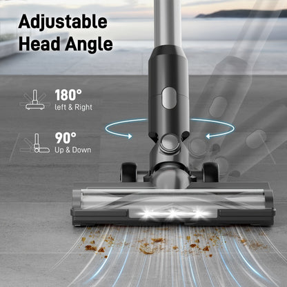 Stick Vacuum Cleaner 70Kpa MAX Suction Cordless & Corded 8-in-1 Handheld Vacuum for Hard Floors, Carpets & Pet Hair - Lightweight with Detachable Battery, LED Display, Up to 45 Min Runtime, Multiple Colors