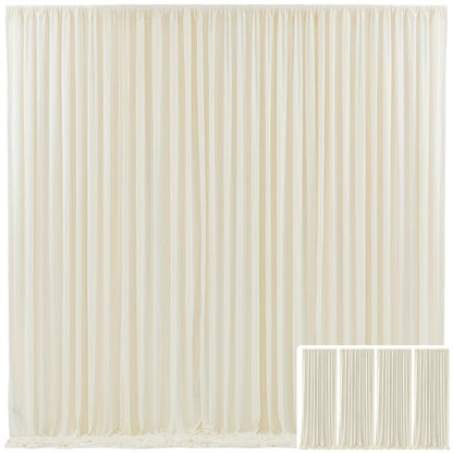 Blackout Backdrop Curtain 4 Pack 5x10 Ft - Heavyweight Nonwoven, Wrinkle-Resistant, Smooth Hanging for Wedding Birthday Baby Shower Party Photography Background Decoration