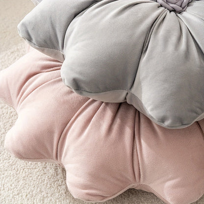 Round Flower Shaped Throw Pillow with Insert 16 Inch Soft Knit Decorative Cushion Machine Washable Zipper for Sofa Bed Car Home Decor 5 Colors
