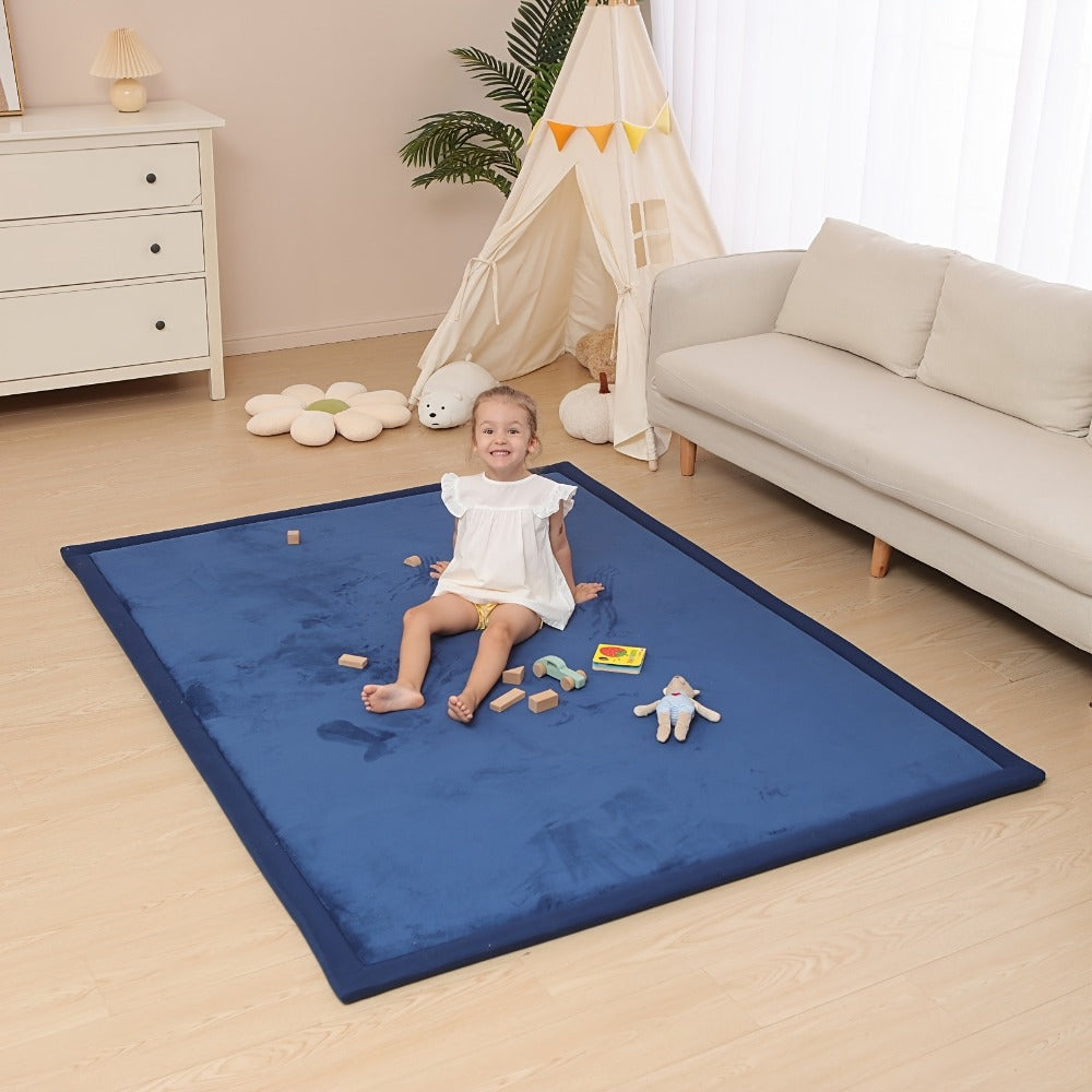 Memory Foam Area Rug Tatami Mat Non-Slip Coral Velvet Floor Mat for Living Room Bedroom Kids Playroom Yoga — Multiple Sizes & Colors
