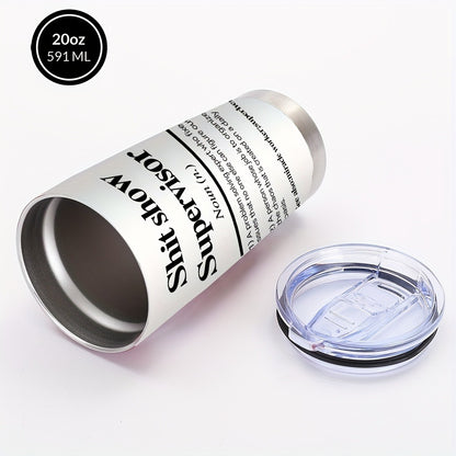 Insulated Tumbler with Lid & Straw – Funny Supervisor Quote Stainless Steel Travel Coffee Mug, 20oz Double-Wall Vacuum Cup for Hot & Cold Drinks, Novelty Gift for Boss, Birthday, Christmas