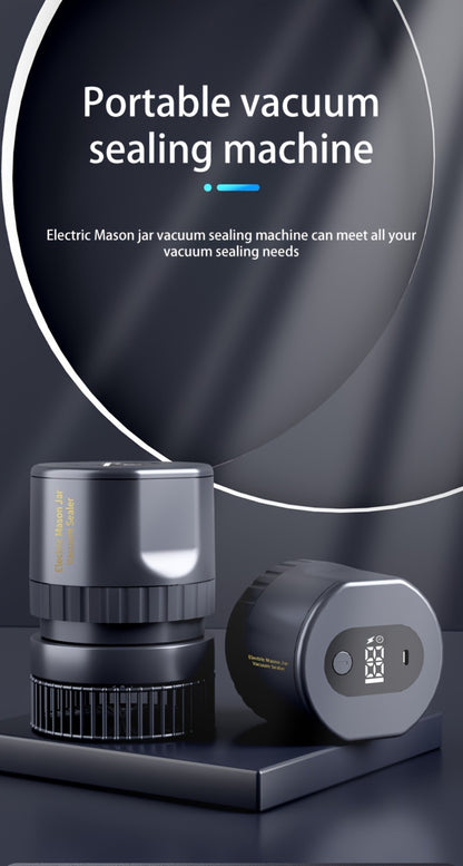 Electric Mason Jar Sealer One-Touch Vacuum Seal - 2025 New Model Automatic Jar Sealer Kit with Wide Mouth & Regular Mouth Lids, Food Storage Vacuum Sealer for Mason Jars, Canning Jar Lid Sealer, Black & White