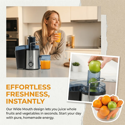 Centrifugal Juicer Machine with 3-Inch Wide Mouth – 22000RPM Dual-Speed Fruit & Vegetable Juice Extractor, Multifunctional Blender & Food Processor, Detachable Easy-Clean Design with Overheat Protection