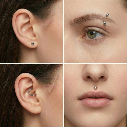 Ear Piercing Kit 124PCS Professional Body Piercing Set with Piercing Gun, 14G 16G Stainless Steel Jewelry for Ears Nose Septum Lips Belly Button Tongue – Complete Starter Kit