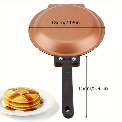 Double-Sided Non-Stick Omelette Pan – Reversible Flip Skillet for Fluffy Pancakes, Omelets & Italian Omelettes | Dishwasher Safe, Indoor & Outdoor Cooking, Camping Kitchen Essentials