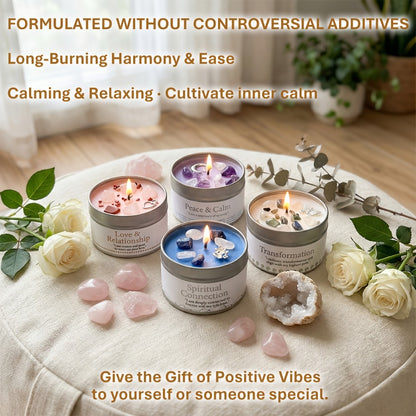 Manifestation Candles Scented Soy Wax with Crystal & Guidance Card for Meditation Yoga Focus | Law of Attraction Abundance Candle | Christmas Birthday Gift for Women