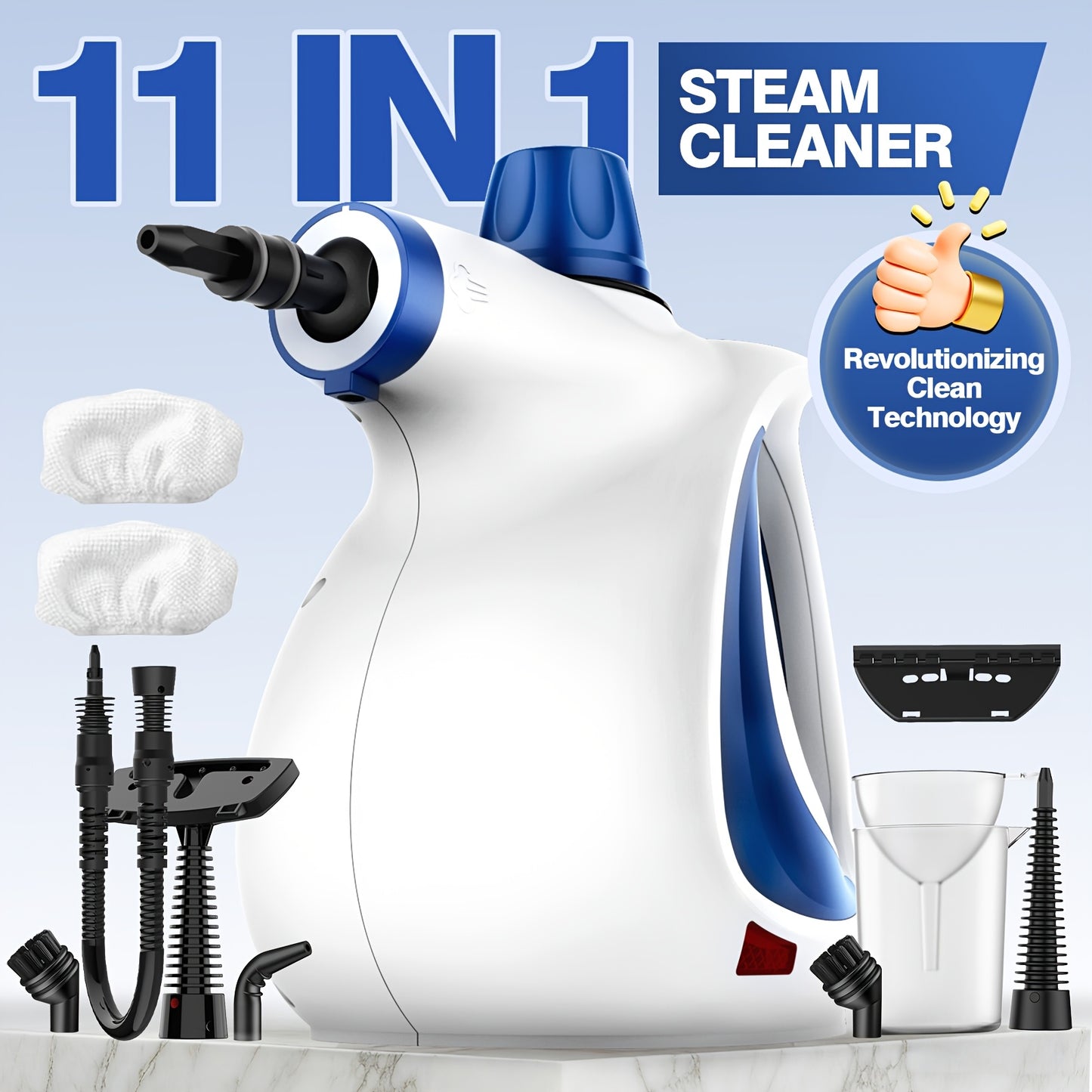 Steam Cleaner with 11 Accessories Multi-Surface Portable Home Steam Cleaning Machine for Floor Tile Grout Kitchen Bathroom Sofa