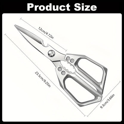 Professional Kitchen Scissors 304 Stainless Steel Heavy Duty Shears Ergonomic Multi-Purpose for Meat Bone Herbs Poultry Packaging Chef Daily Use