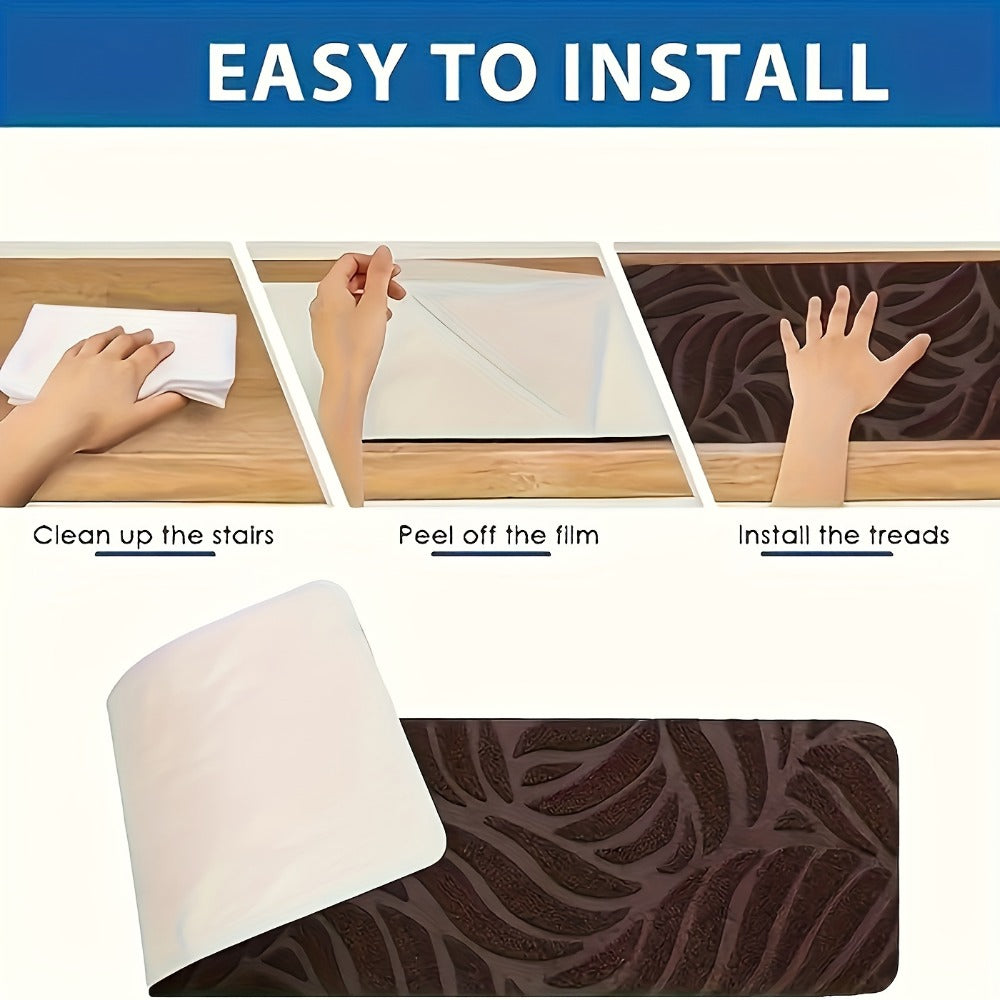Non-Slip Stair Treads 15 Pack – Self-Adhesive Indoor Stair Mats for Wooden Steps, Washable Polyester Carpet Runners, Protects Stairs & Prevents Slipping for Kids, Pets & Elderly