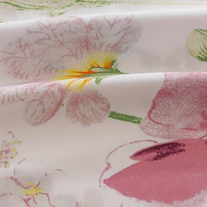Floral Bedding Set 4-Piece – 1 Fitted Sheet + 1 Flat Sheet + 2 Pillowcases | Soft Breathable Polyester | All-Season Flower Print Bed Sheet Set | Machine Washable | Twin Full Queen King