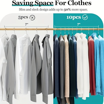 High Manganese Steel Non-Slip Clothes Hangers Thickened Heavy Duty Coat Suit Hangers Space Saving Closet Organizer
